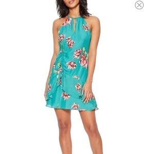 PARKER Sherry Floral Silk Blend Minidress In Teal Magnolia Size 10 Brand…